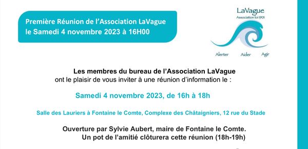 Première réunion publique de l’association, accueillie par la Mairie de Fontaine-le-Comte, le samedi 4 novembre à 16h!